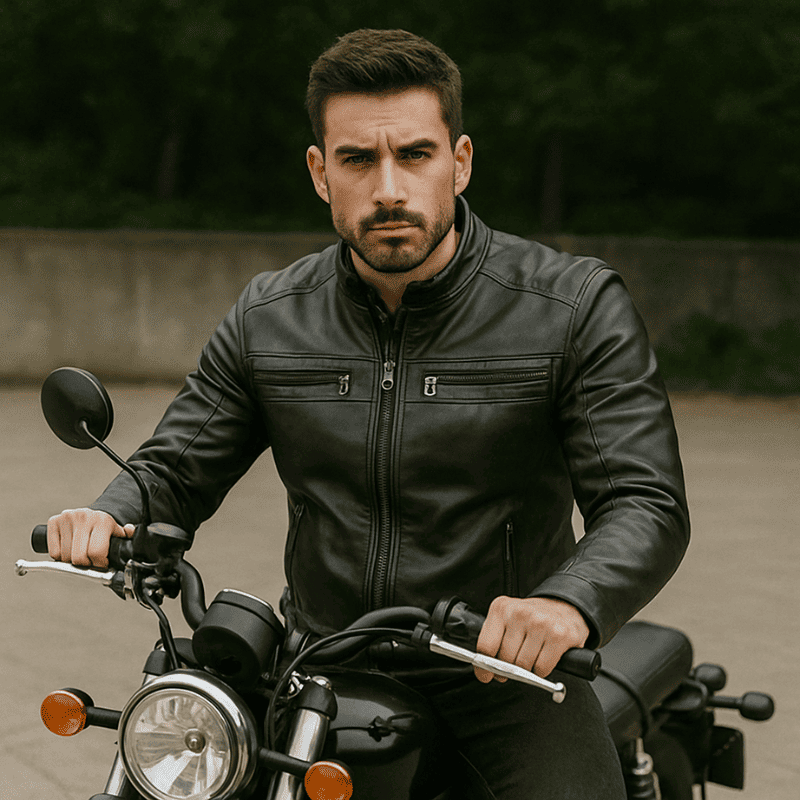 Jaqueta de Couro Masculina - Racer Urban